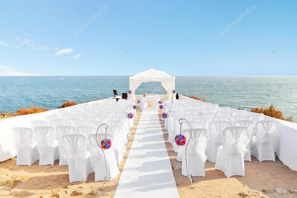 Beautiful decorations for the wedding ceremony when. On the shor