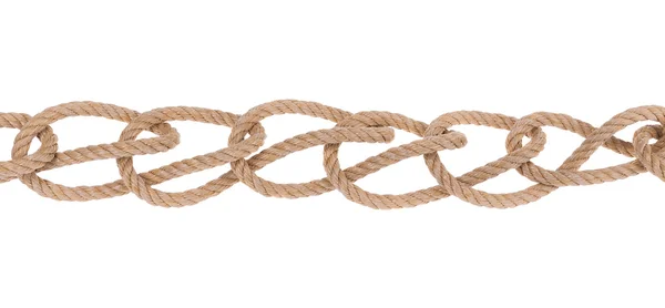 Decorative loops on the rope, close-up on a white background. — Stock Photo, Image