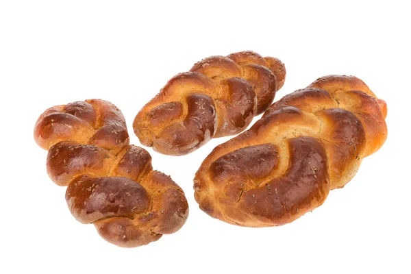 Hembakade bröd. på en vit bakgrund. — Stockfoto