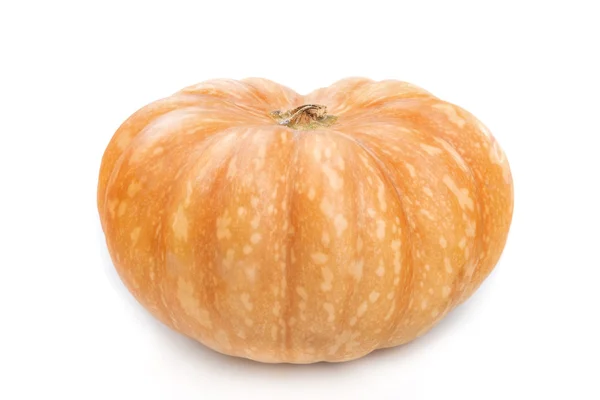 Big yellow ripe pumpkin close-up on white background. — Stock Photo, Image