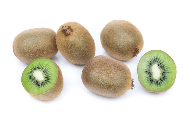 Kiwi fruit of delicious group. In the section on a white background. — Stock Photo, Image