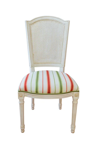 Dřevěný nábytek, čalouněné židle. na bílém pozadí. — Stock fotografie