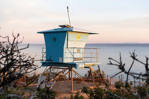 Lifeguard Tower Sunset Matador Beach Malibu California — 图库照片
