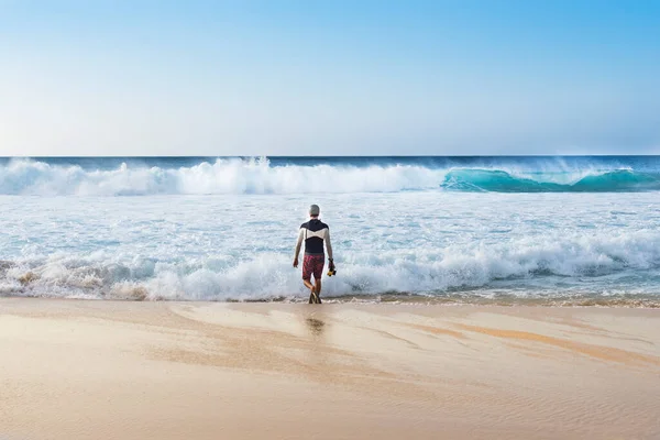 Fotografo Surf Arrivo Mare Banzai Pipeline Oahu Hawaii — Foto Stock