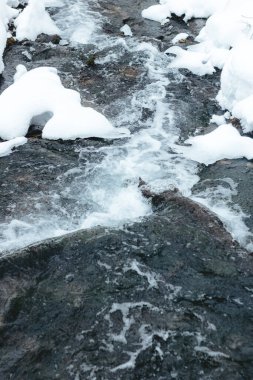 Wisconsin soğuk nehrinde buz oluşumları Ocak ayında yatay olarak meydana geldi.