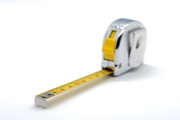 Tape Measure Measuring White Background Cropped Image — Stock Photo, Image