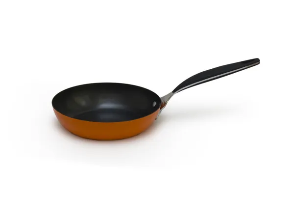 Orange frying pan isolated — Stock Photo, Image