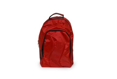beyaz izole kırmızı okul sırt çantası
