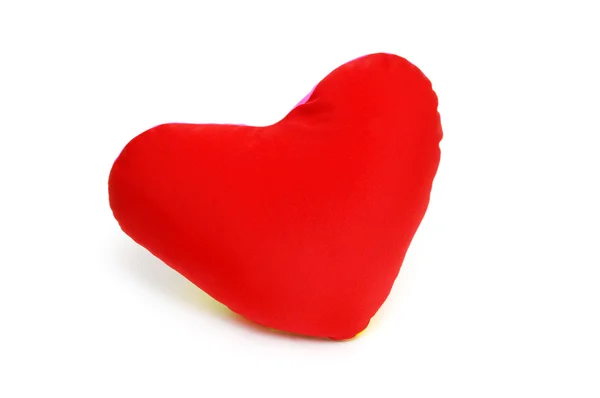 Travesseiro de coração isolado no fundo branco — Fotografia de Stock