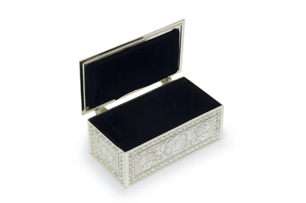 Pole biżuterii srebrnej na białym tle — Zdjęcie stockowe