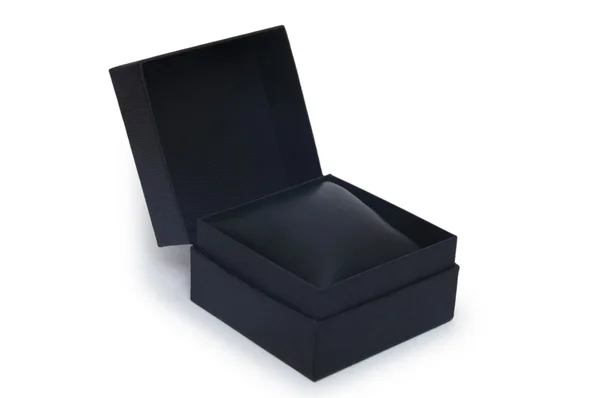 Offene schwarze Geschenkbox isoliert auf weiß — Stockfoto