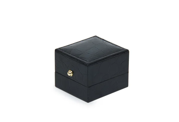 Black gift box isolated on white — Stock Photo, Image