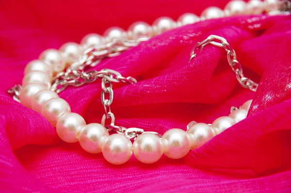 Necklace closeup on a white background — Stock Photo, Image