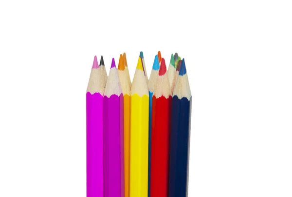 Crayons de couleur isolés sur blanc — Photo