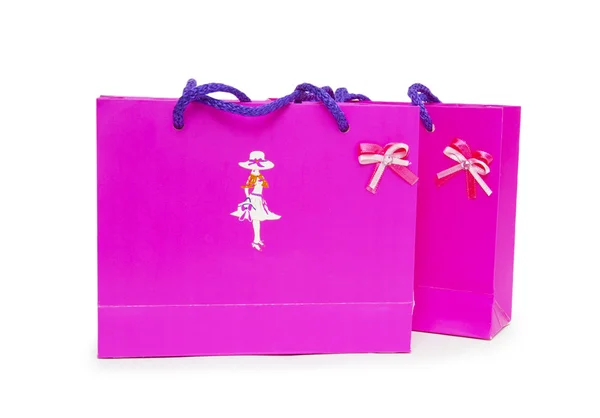 Pink gift boxes on white background. — Stock Photo, Image