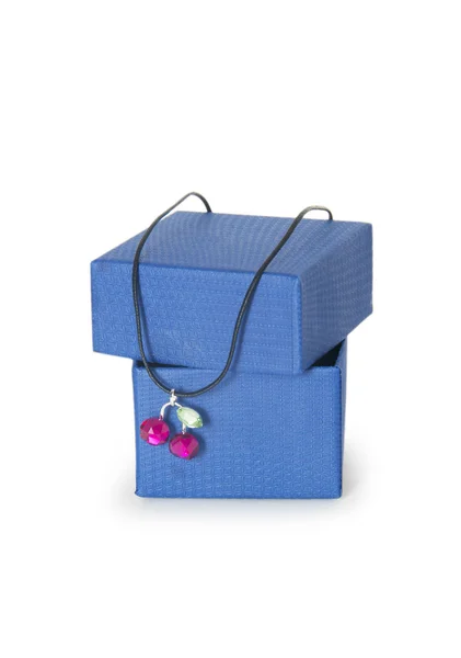 Box with jewellery on the white background — Stock Photo, Image