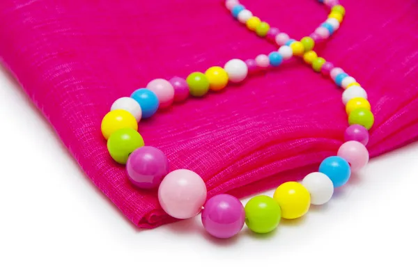 Necklace closeup on a white background — Stock Photo, Image