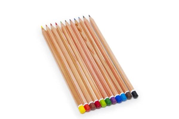 Color pencils isolated on white — Stock Photo, Image