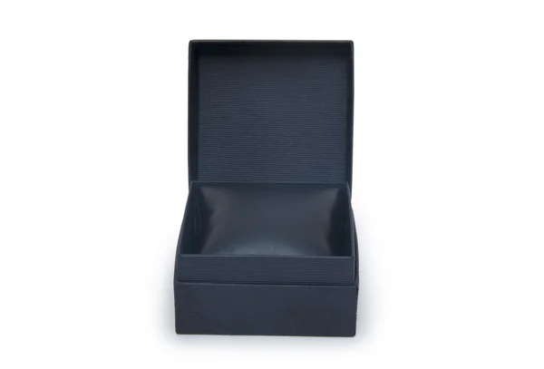 Boîte cadeau ouverte noire isolée sur blanc Photos De Stock Libres De Droits