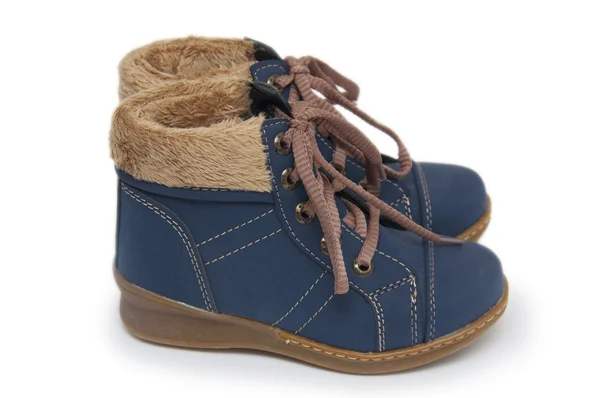 Blaue Kinderstiefel — Stockfoto