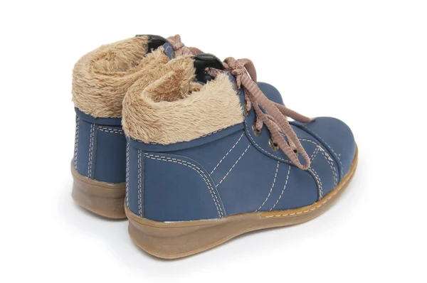 Blaue Kinderstiefel — Stockfoto