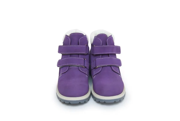 Purple childrens boots — Stock Photo, Image