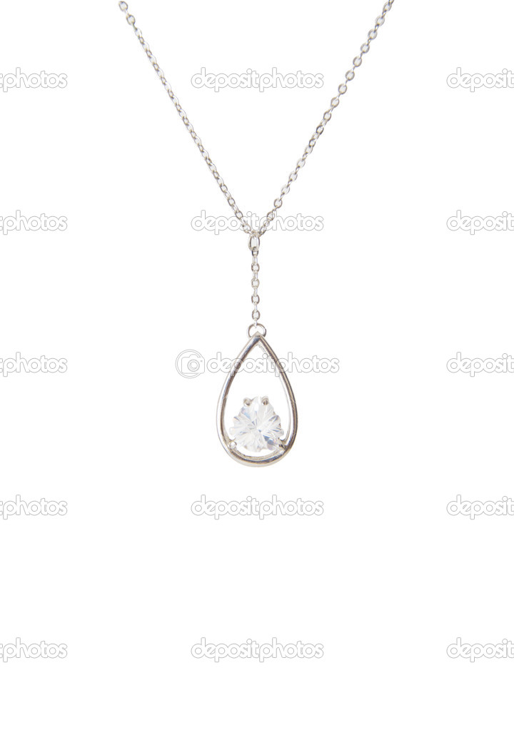 Silver necklace isolated on the white background 