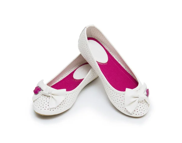 Sapatos de ballet isolados no branco — Fotografia de Stock