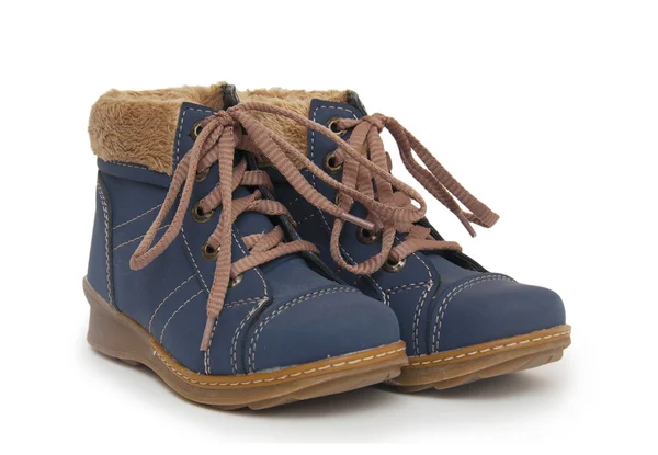 Blauwe childrens laarzen — Stockfoto