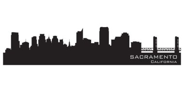 Sacramento, California skyline. Detailed vector silhouette clipart