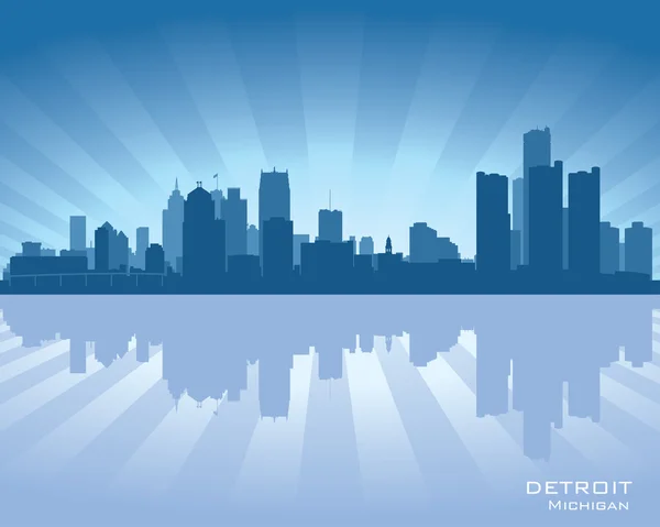 Detroit, michigan edificios — Vector de stock
