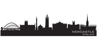 Newcastle, İngiltere silueti. Ayrıntılı vektör silueti