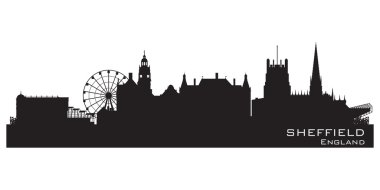Sheffield, England skyline. Detailed vector silhouette clipart