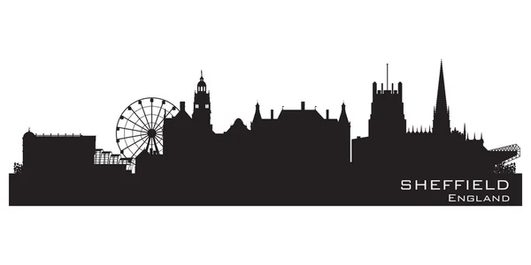 Sheffield, skyline van Engeland. Gedetailleerd vectorsilhouet — Stockvector