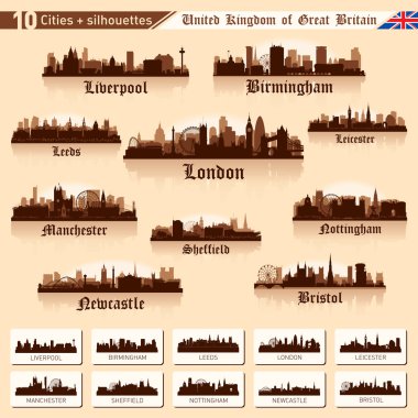 Şehir manzarası küme. Büyük Britanya'nın # 1 10 şehirler