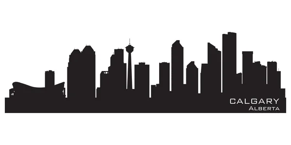 Calgary, Kanada manzarası. Detaylı siluet