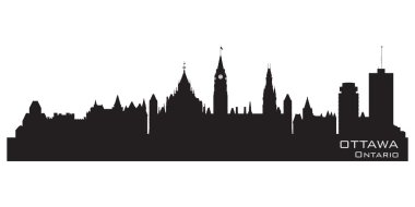 Ottawa, Kanada manzarası. Detaylı siluet