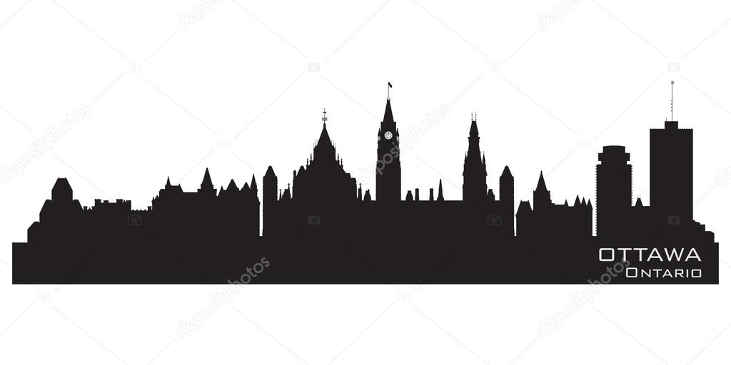 Ottawa, Canada skyline. Detailed silhouette