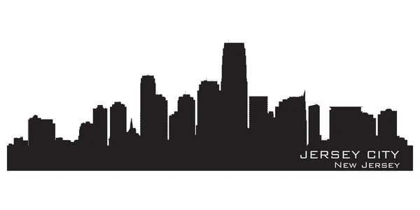 Jersey City, New Jersey skyline. Detailed silhouette — Stock Vector