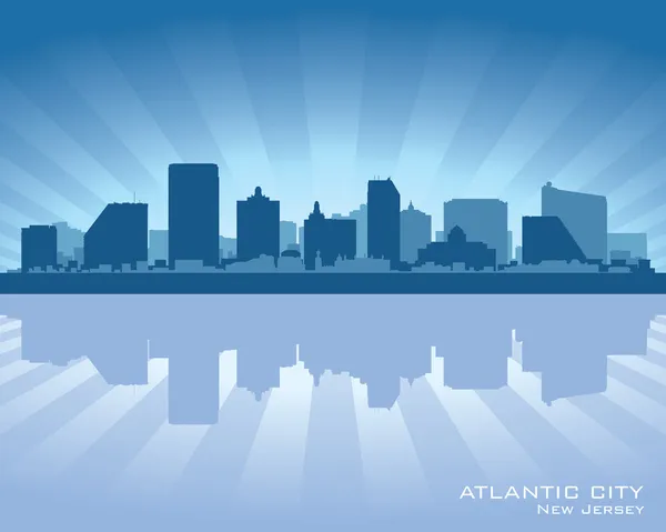 Atlantic City, New Jersey skyline silhouette — Stock Vector