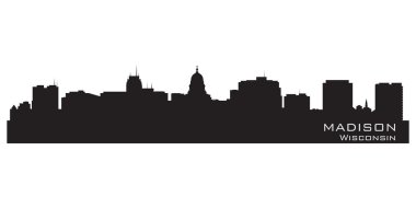 Madison, Wisconsin skyline. Detailed city silhouette. clipart
