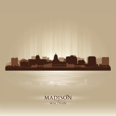 Madison, Wisconsin skyline city silhouette clipart
