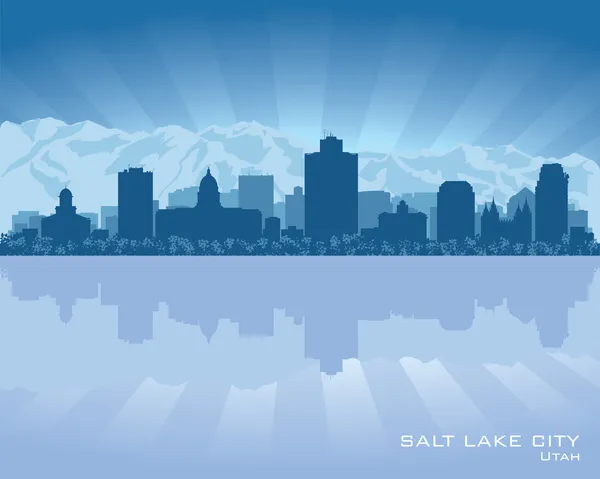 Salt Lake City, Utah skyline stad silhouet — Stockvector