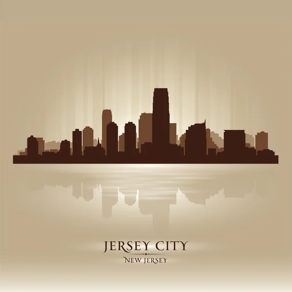 Jersey City, Nueva Jersey skyline silueta de la ciudad — Archivo Imágenes Vectoriales