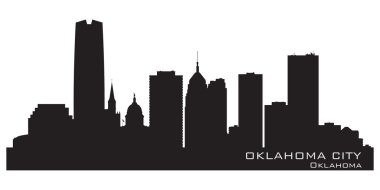 Oklahoma city skyline. Detaylı siluet