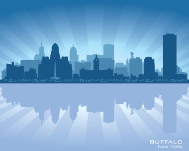 Buffalo, New York skyline city silhouette clipart