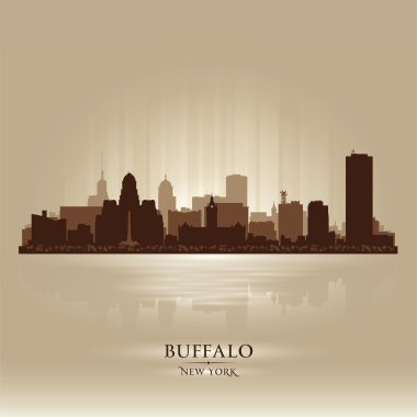 Buffalo, New York skyline city silhouette clipart