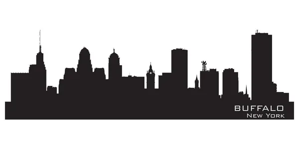 Buffalo, new york. gedetailleerde stad silhouet — Stockvector