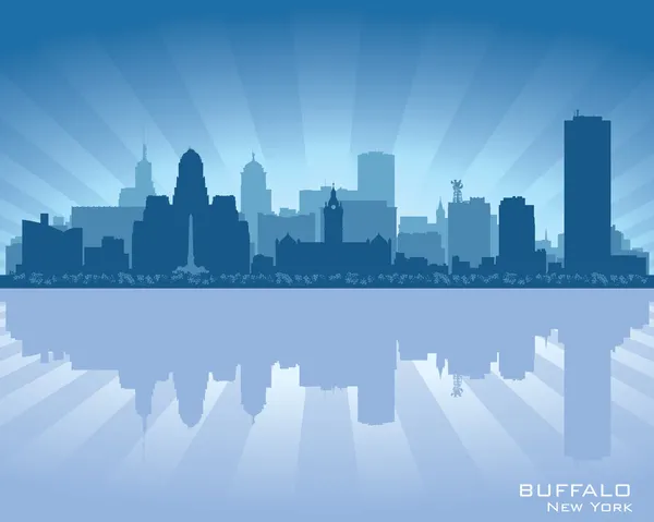 Buffalo, New York skyline città silhouette — Vettoriale Stock