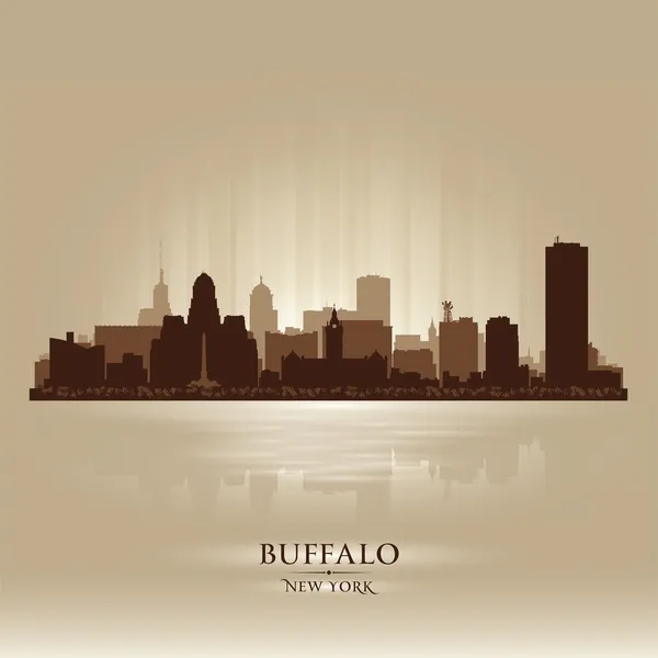 Buffalo, new york skyline stadens siluett — Stock vektor